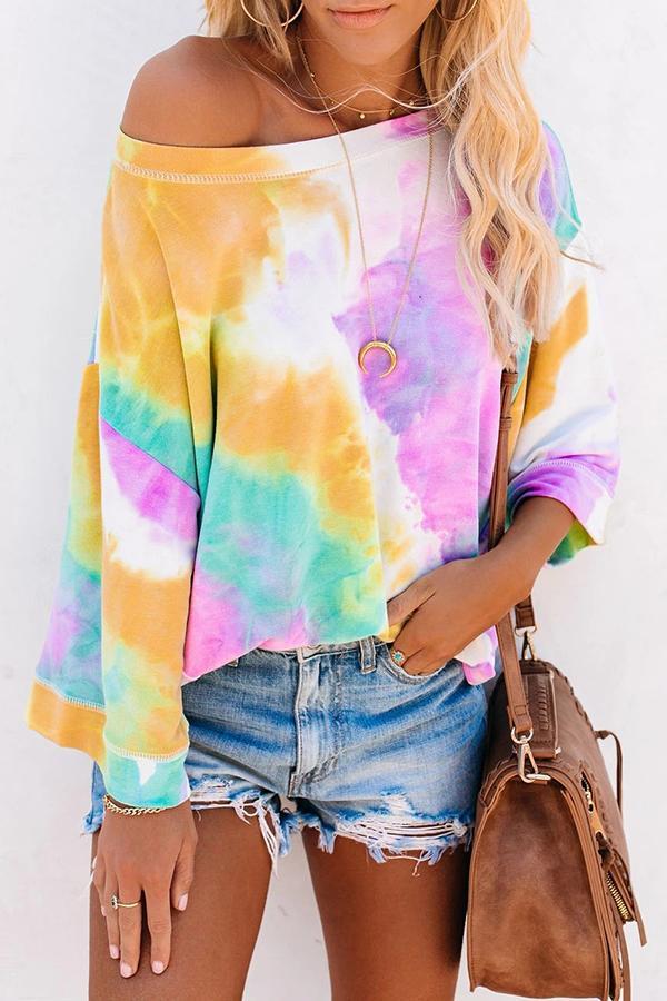 Harmony Tie Dye Bell Sleeve Knit Top
