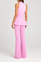 Women Power High Rise Side Zipper Flare Slim Fit Pants