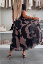 Printed Draped A-Line Skirt