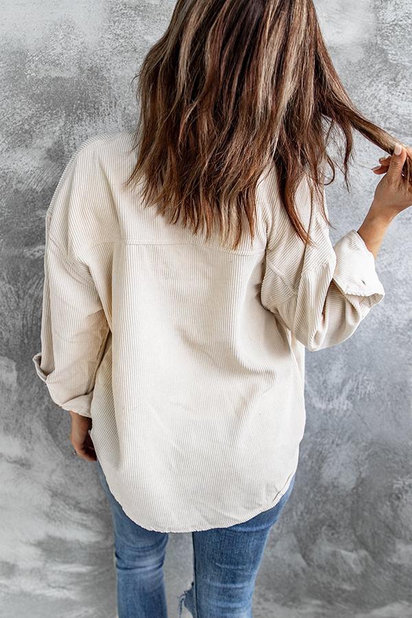 Solid Color Corduroy Shirt