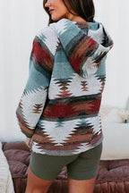 Print Pocketed Hoodie