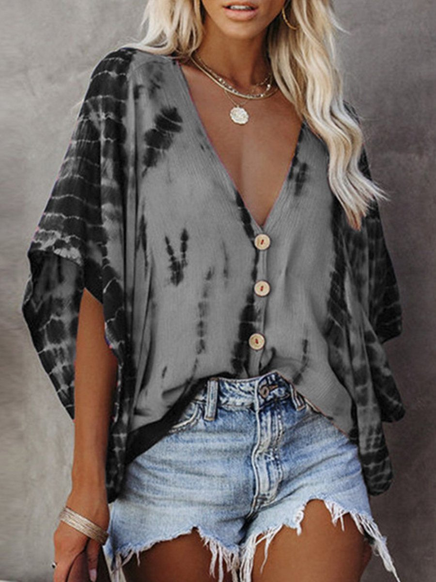 Casual Tie-dyed Top