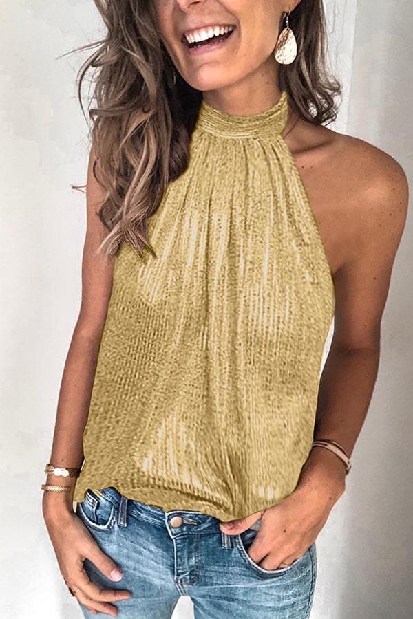 Shiny Halter Neck Camisole