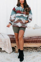 Print Pocketed Hoodie