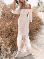 Open Waist Lace Patchwork Dress