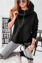 Solid Color Design Hooded Sweatshirt