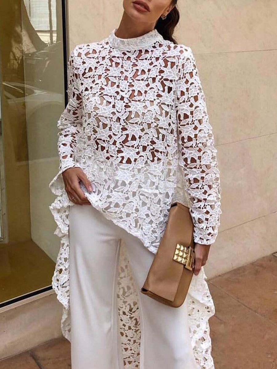 Fashion Sexy Lace Hollow Top