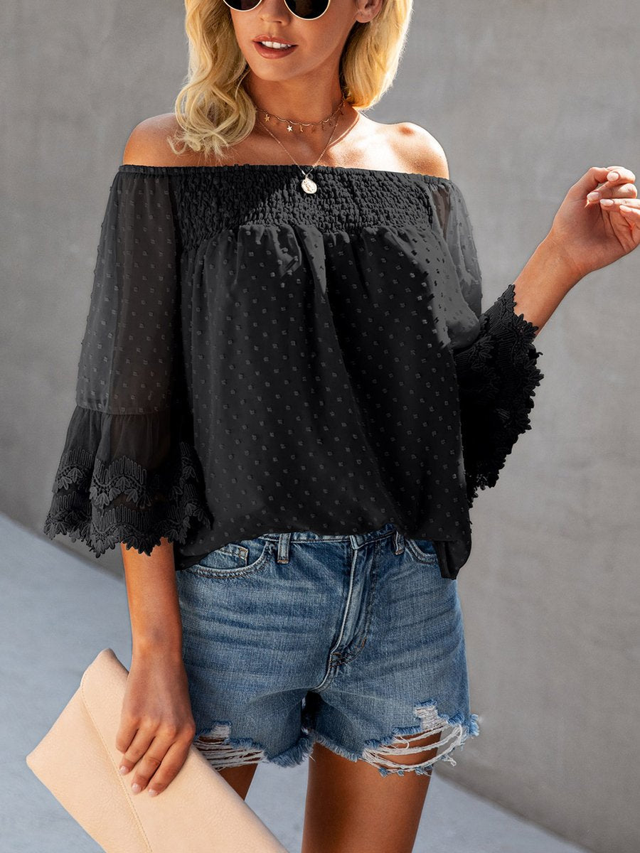 One Shoulder Solid Chiffon Top