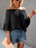 One Shoulder Solid Chiffon Top