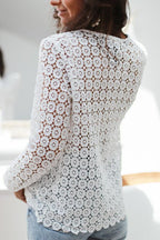 Lace See-through Solid Color Top