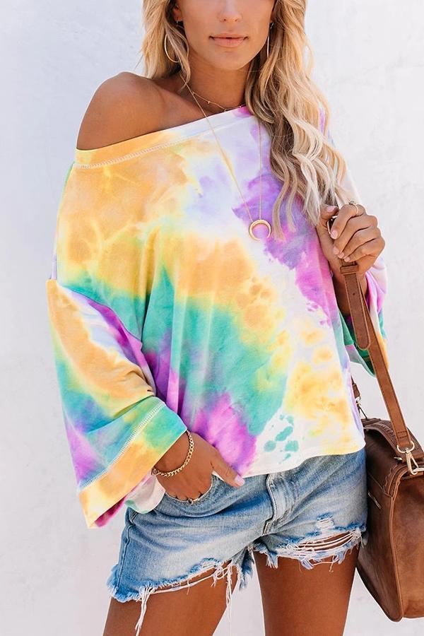 Harmony Tie Dye Bell Sleeve Knit Top