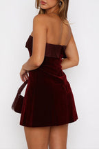 Fashionable and Sexy Strapless Backless Mini Dress
