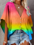 Casual Tie-dyed Top