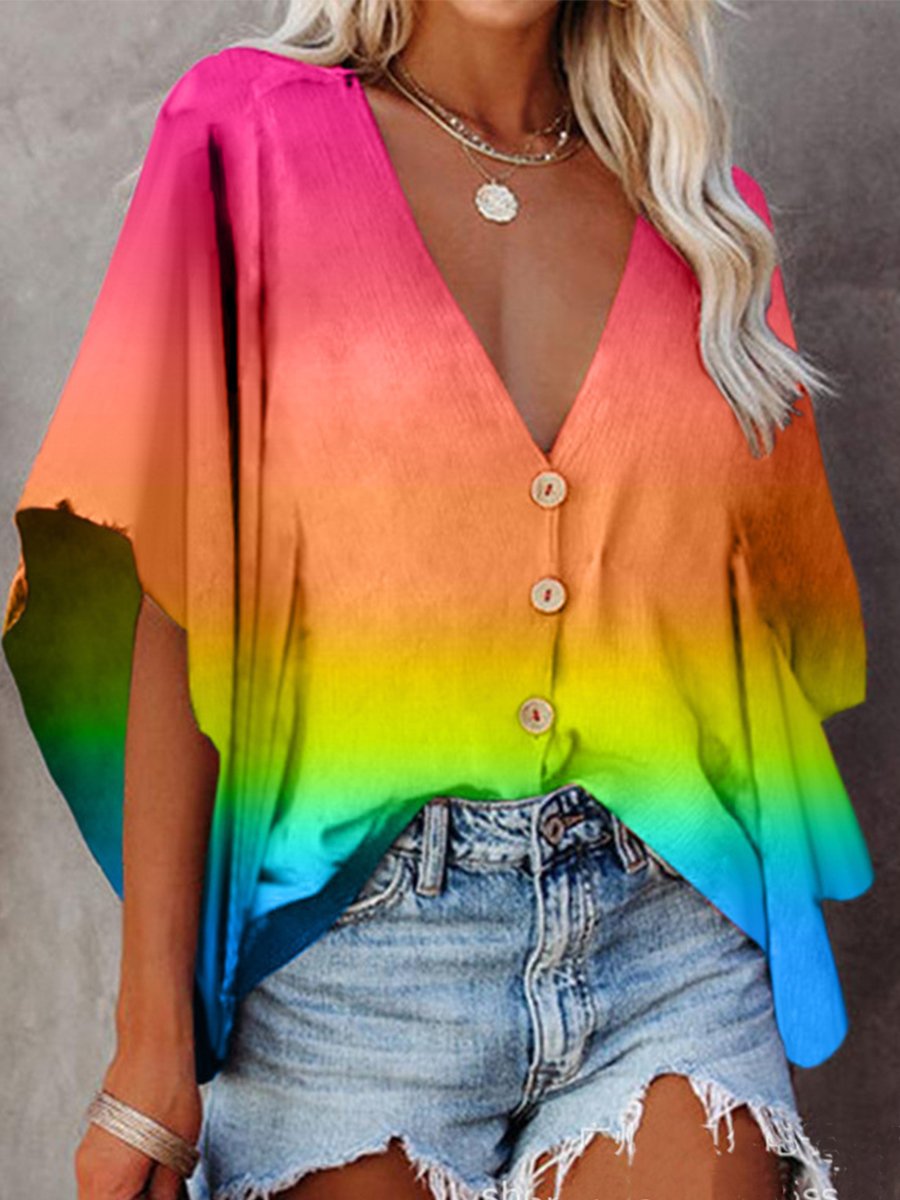 Casual Tie-dyed Top