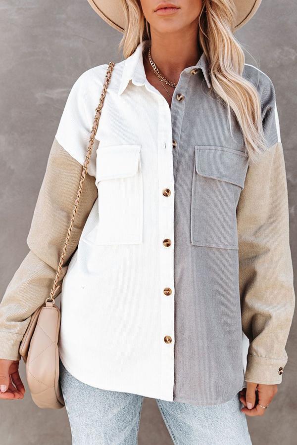 Pocketed Corduroy Shacket