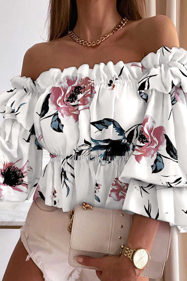 Printed Ruffle Blouse