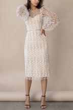 Embroidery Print Floral Mesh Women’s Elegant Party Dress