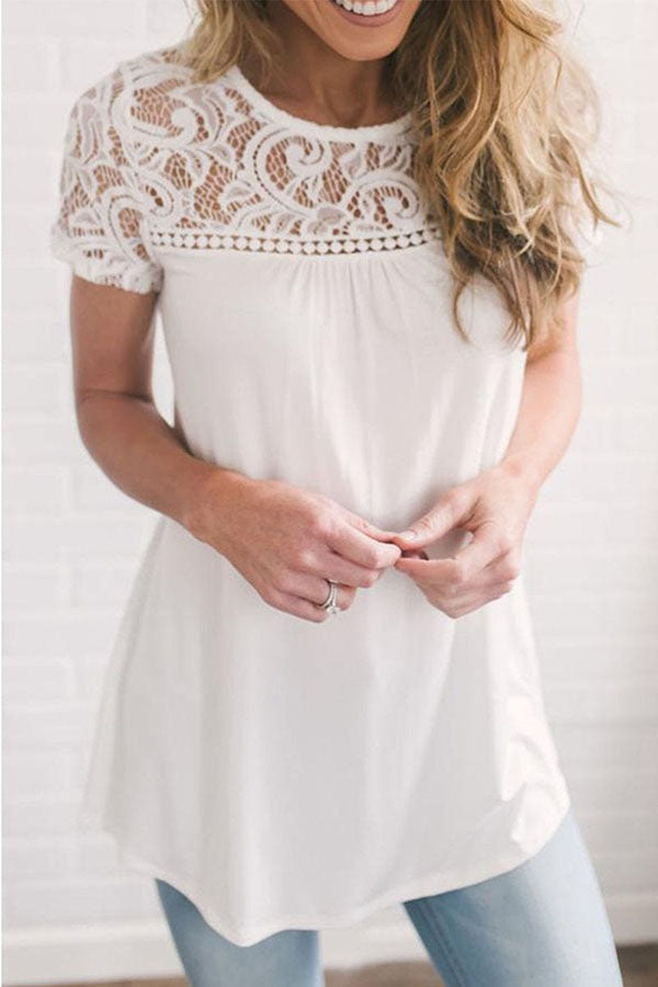 Elegant Lace Sexy Hollow Shirt