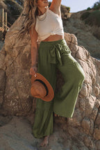 Twisted Solid Color Casual Trousers