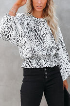 Leopard Embossed Blouse