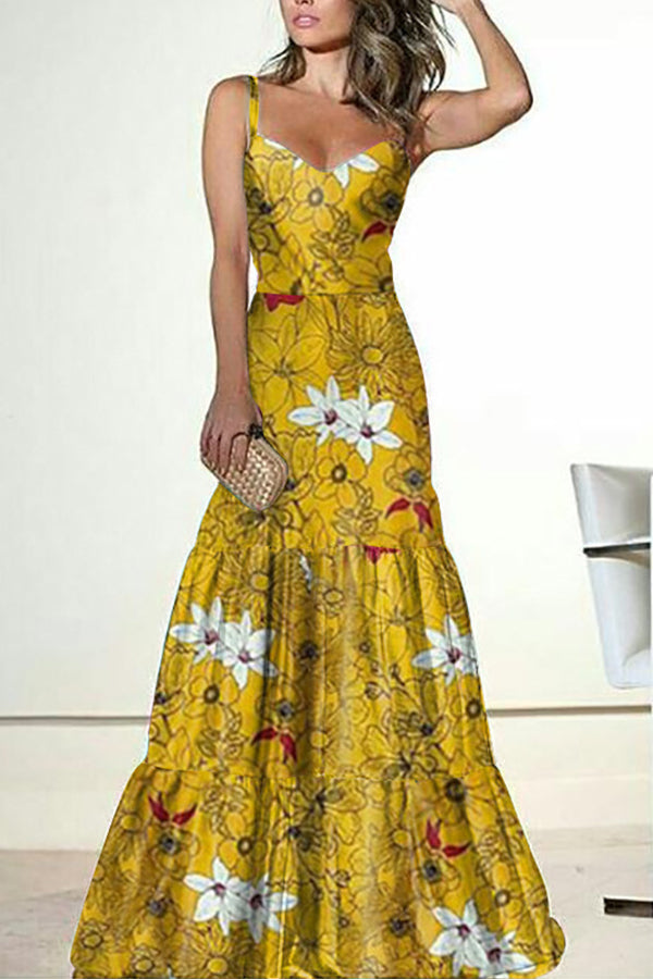 Printed Suspender Dress