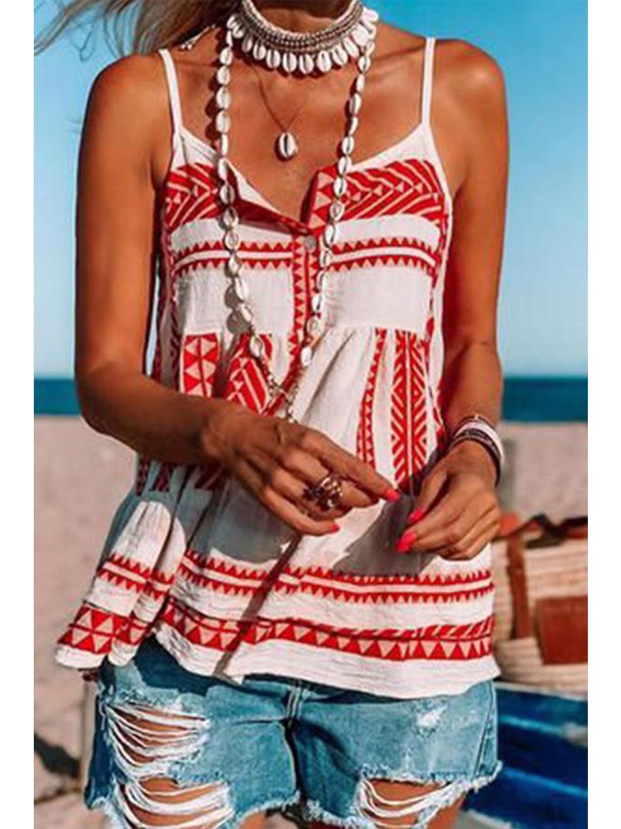 Fashion Casual Ethnic Print Camisole