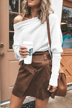 Ribbed Off Shoulder Top