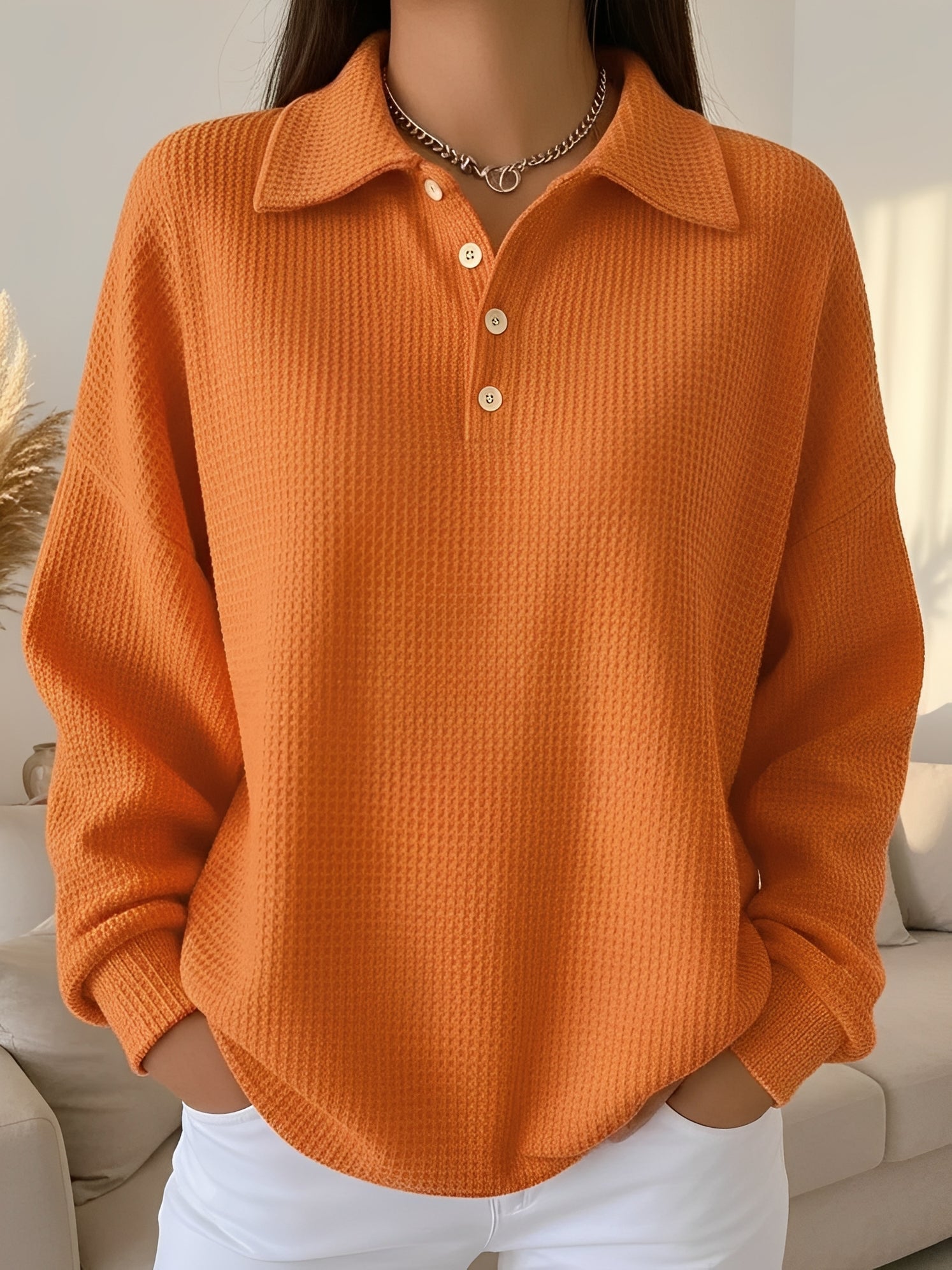 Sofia | Textured Polo Sweater