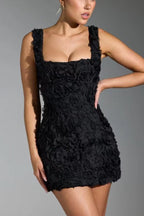 Cute Three-dimensional Flowers Camisole Gown Dress