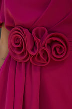 Sweet Surprise Puff Sleeve Rose Ruffles Detail Waist Backless Mini Dress