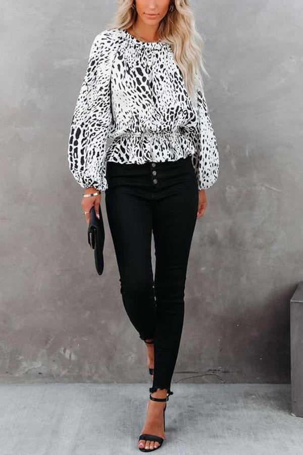 Leopard Embossed Blouse