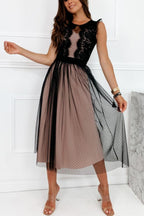 Chiffon Lace Midi Dress