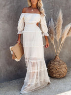 Open Waist Lace Patchwork Dress