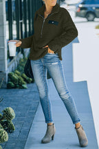Faux Berber Fleece Zipper Hoodie