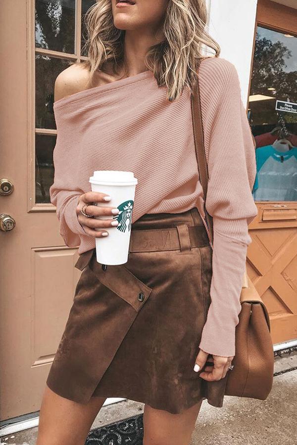Ribbed Off Shoulder Top