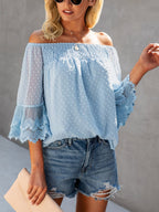 One Shoulder Solid Chiffon Top