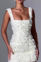 Cute Three-dimensional Flowers Camisole Gown Dress