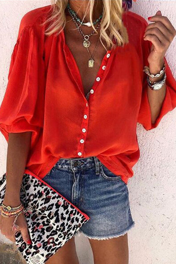 Solid Medium Sleeve Shirt
