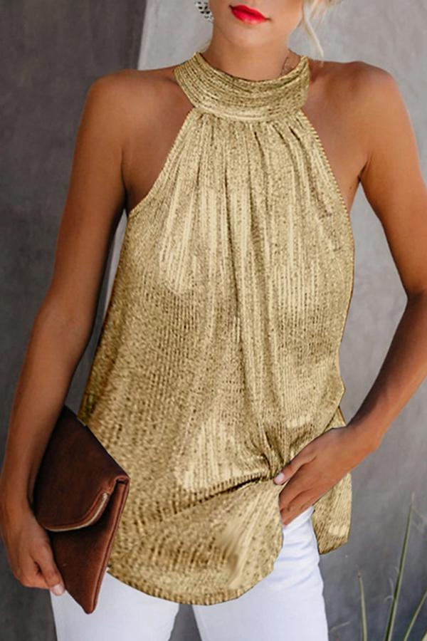 Shiny Halter Neck Camisole