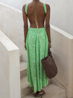 Chic Cutout Back Open Maxi Vacation Dress