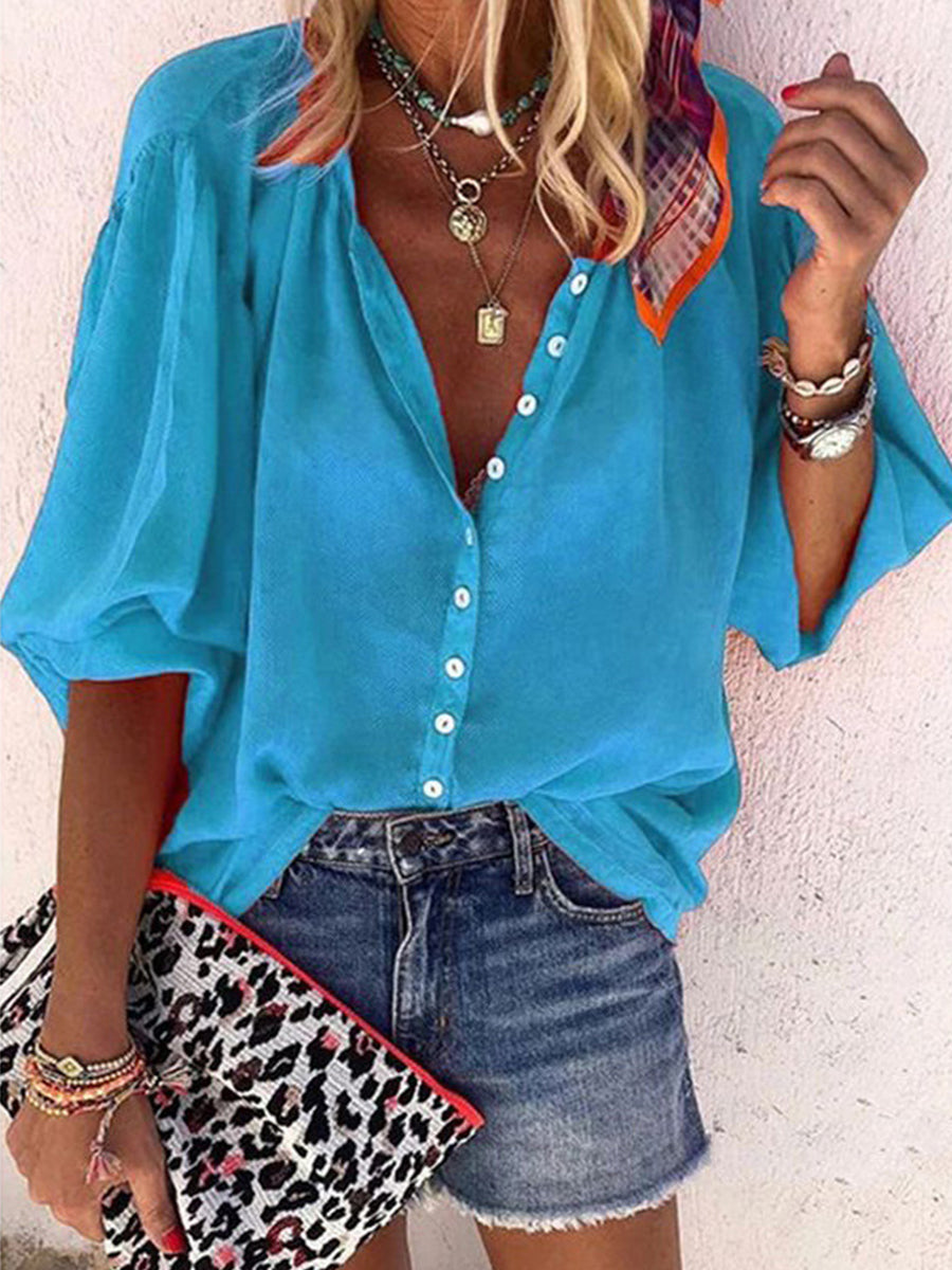 Solid Medium Sleeve Shirt