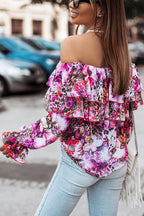 Floral Print Off-shoulder Top
