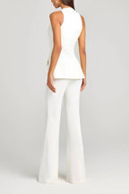 Women Power High Rise Side Zipper Flare Slim Fit Pants