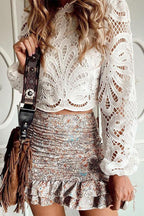Lace Cut-out Long-sleeved Shirt