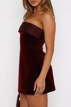 Fashionable and Sexy Strapless Backless Mini Dress