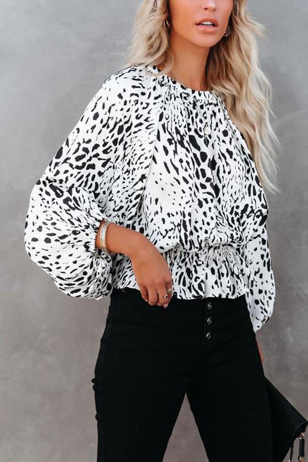 Leopard Embossed Blouse
