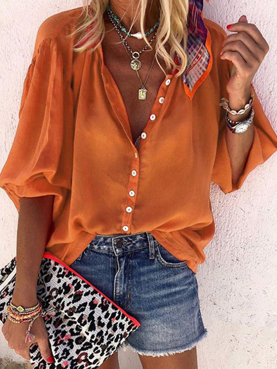 Solid Medium Sleeve Shirt