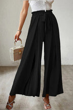 New Bow-tie Loose, High-waisted, Pleated Wide-leg Pants
