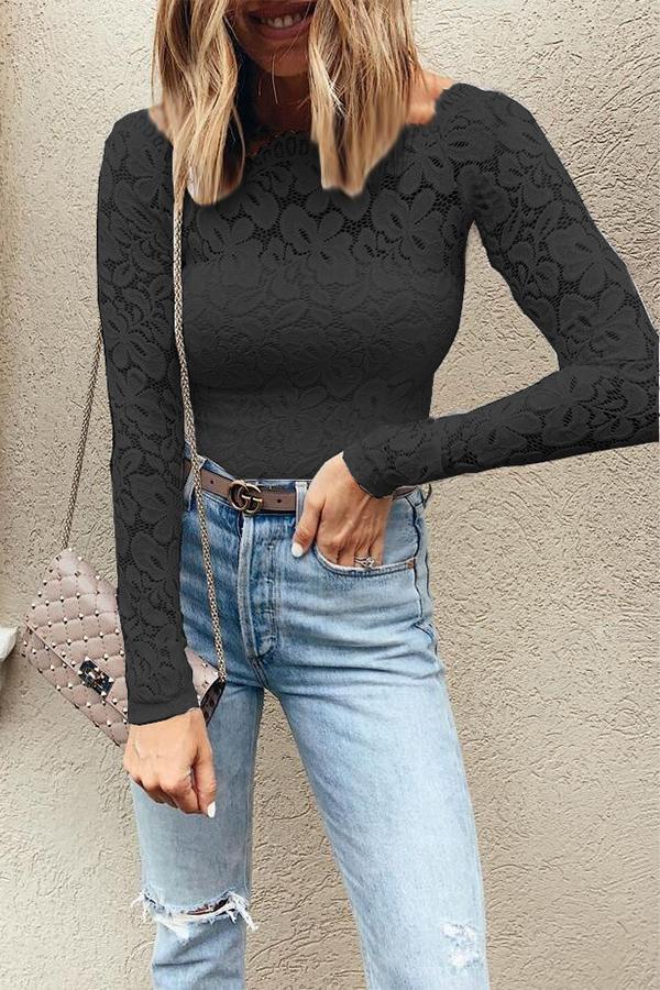 Lace Long-sleeved Top