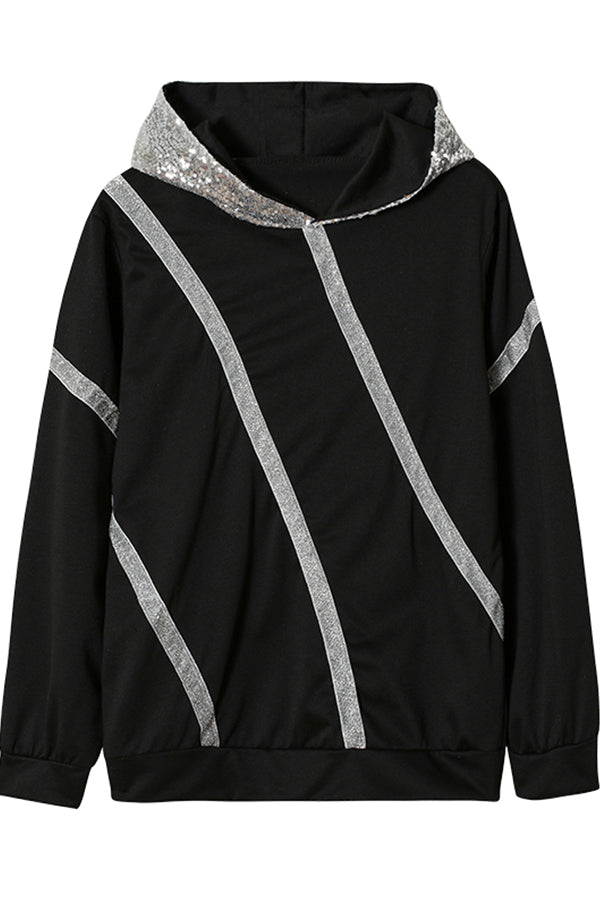 Shiny Striped Hoodie